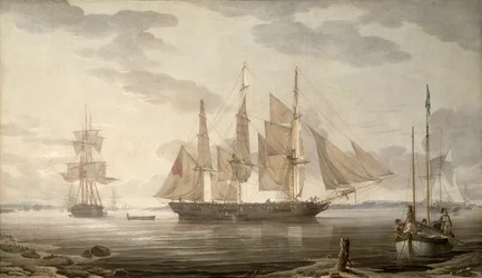 Schepen in de haven, 1805