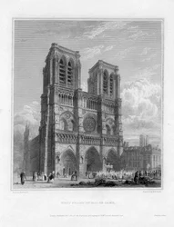 Westgevel van de Notre Dame, Parijs, Frankrijk, 1822