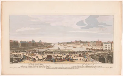 Gezicht op de Pont Neuf over de rivier de Seine te Parijs, gezien richting de Pont Royal