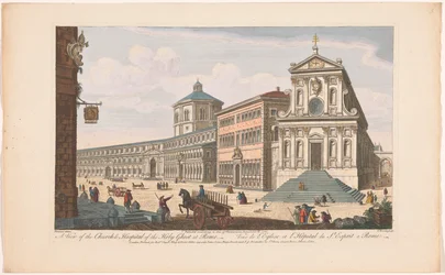 Gezicht op de kerk Santo Spirito in Sassia te Rome
