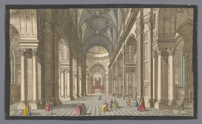 Gezicht op het interieur van Saint Paul