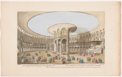 Gezicht op het interieur van de Rotunda in Ranelagh Gardens te Londen