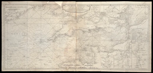 Het Britse Kanaal met een deel van de Atlantische Oceaan en de kust van Ierland
