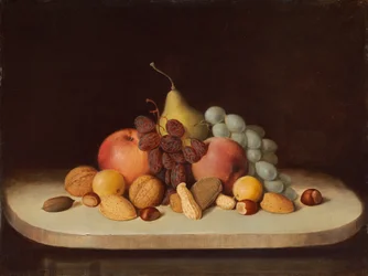 Stilleven met fruit en noten