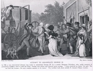 Poging tot moord op Koning George III, illustratie uit 