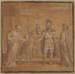Virgilia en Volumnia smeken Coriolanus