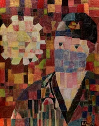 Geabstraheerd portret met masker