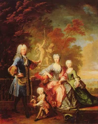 Duits: Portret van Ferdinand Adolf, graaf von Plettenberg en zijn familie Portret van graaf Ferdinand von Plettenberg met zijn familie
