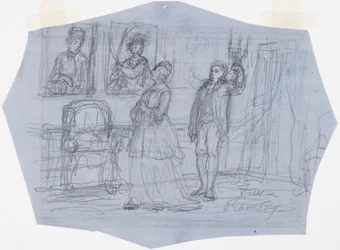 Mevrouw Ramsay. Illustratie voor het gedicht Het visioen van de reiziger in de verhalen van stuurman Stål