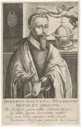 Portret van Hendrik Goltzius, ca. 1610 (gravure)