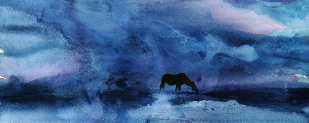 Blauw Paard in de schemering