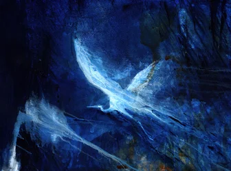 Etherische Blauwe Vogel