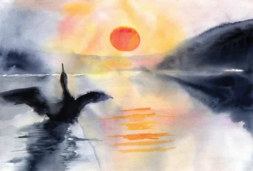 Vogeltje aan het Serene-meer
