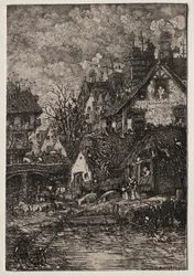 Ingang van een Dorp, 1861