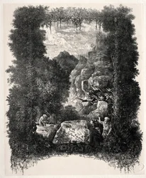 Eerste frontispice voor Fabels en Sprookjes door Thierry-Faletans, 1868