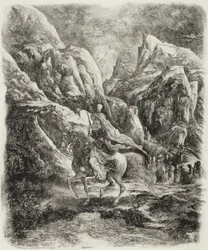 Ruiter in de bergen
