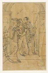 Romeo en Juliette in 15e eeuws kostuum