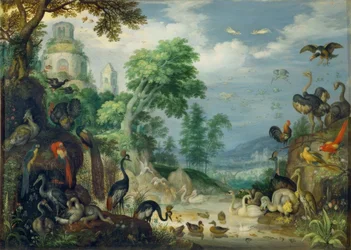 Landschap met vogels