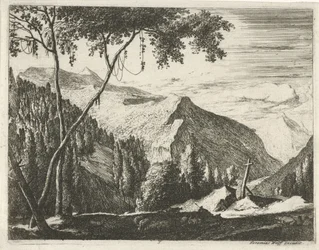 Berglandschap met kruis Tiroolse landschappen (serie)