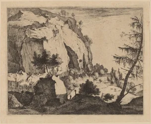 Rotsachtig Landschap met Spar: pl.4