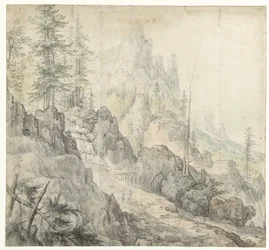 Berglandschap met waterval