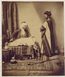 Een gesprek tijdens het roken, 1858