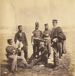 Brigadegeneraal Van Straubenzee en officieren van de Buffs
