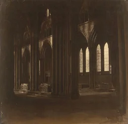 Kathedraal van Salisbury - Het schip, vanaf het zuidelijke transept, 1858