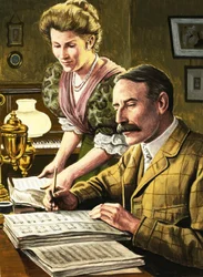 Edward Elgar en zijn vrouw, Caroline Alice