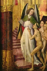 De Goeden die naar de Hemel worden geleid, detail van Het Laatste Oordeel, c. 1451 (detail)