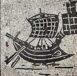 Een schip in de haven van Ostia