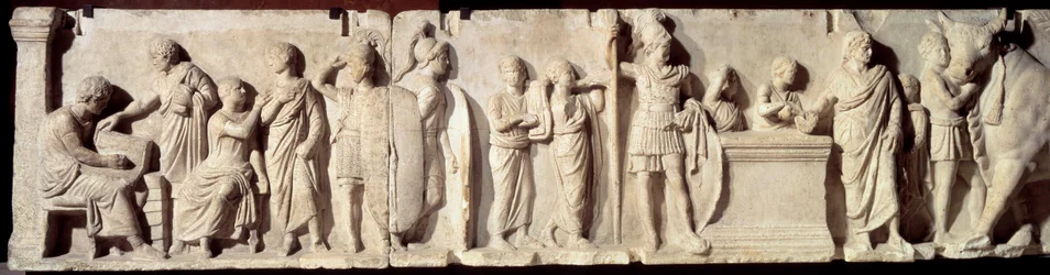 Oud Rome: reliëf bekend als Domitius Ahenobarbus, episode van een volkstelling