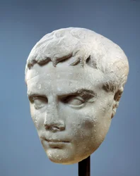 Kunst van het oude Rome: gezicht van Augustus (Octavianus, de eerste Romeinse keizer)