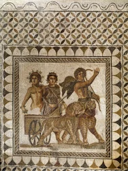 Bacchus in een wagen getrokken door tijgers, 3e eeuw