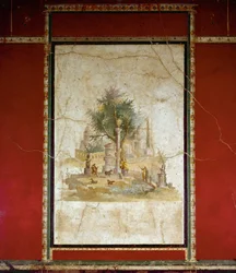 Bucolisch landschap (fresco)