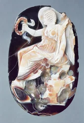 Camee die Julia Domna als Overwinning afbeeldt, c.200 AD