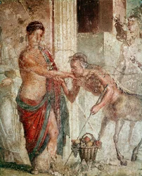 Centaur tijdens het huwelijk van Pelops en Hippodamia (fresco)
