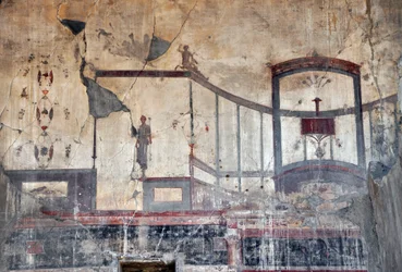 Detail van een Romeinse fresco, Herculanum