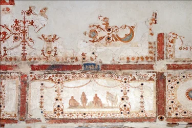 Detail van decoratie in de Domus Aurea in Rome, 64-68 n.Chr. (fresco)