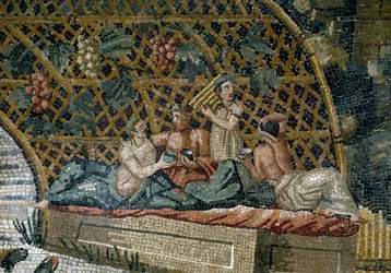 Detail van de Nilotische mozaïek van Preneste (Palestrina) uit het heiligdom van de godin Fortuna Primigenia, 80 v.Chr.
