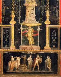 Fresco in de Cupidozaal in het Huis van de Vettii, Pompeii