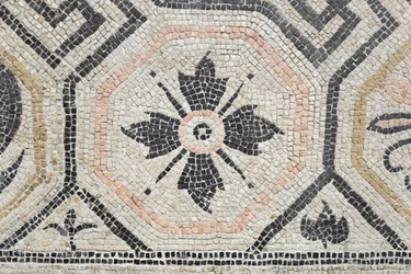 Geometrisch patroon van de Via san Rocchino domus, 2e eeuw na Christus (mozaïek)
