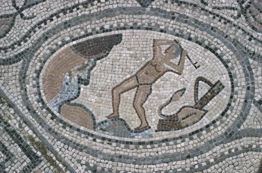 Hercules en de stallen van Augias, van de vloer van het 