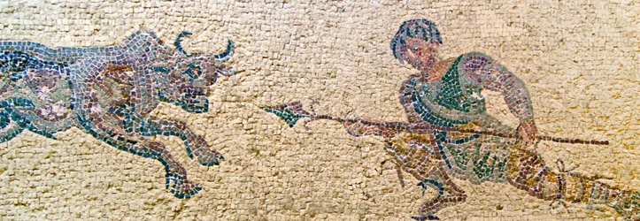 Jachtscène, Huis van Dionysos, Paphos, Cyprus (mozaïek)