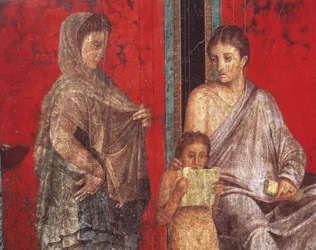 Inwijdingsrituelen van de cultus van Dionysus, fresco uit de Villa Dei Mysteri