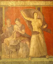Inwijdingsrituelen van de cultus van Dionysus, fresco uit de Villa Dei Mysteri