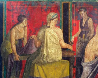 Inwijdingsrituelen van de cultus van Dionysus, fresco uit de Villa Dei Mysteri