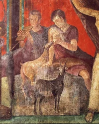 Initiatieriten van de cultus van Dionysus, fresco uit de Villa Dei Mysteri
