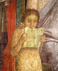 Fresco van rituele ceremonie in Villa van de Mysteriën