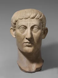 Marmeren portretkop van keizer Constantijn I, c.325-370 AD (marmer)